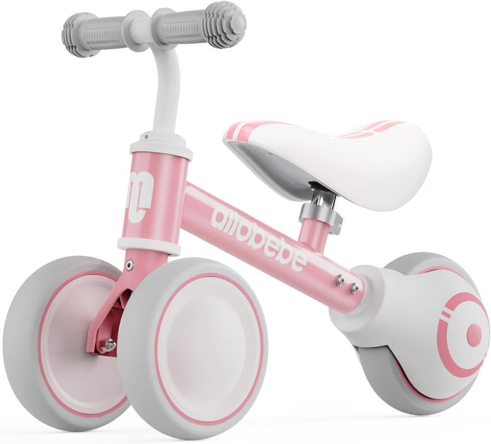 allobebe Baby Balance Bike, Cute Toddler Bikes 12-36 Months Gifts for 1 Year Old Girl Bike to Train Baby from Standing to Running with Adjustable Seat Silent & Soft 3 Wheels 1334