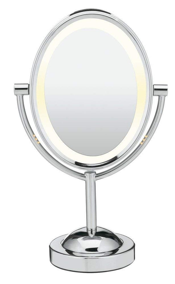 Conair Lighted Makeup Mirror, LED Vanity Mirror, 1X/7X Magnifying Mirror, Double Sided, Corded in Polished Chrome - J93