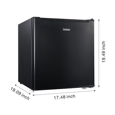 Galanz 1.7 Cu ft Single Door Mini Fridge GL17BK, Black, New -M3-0574