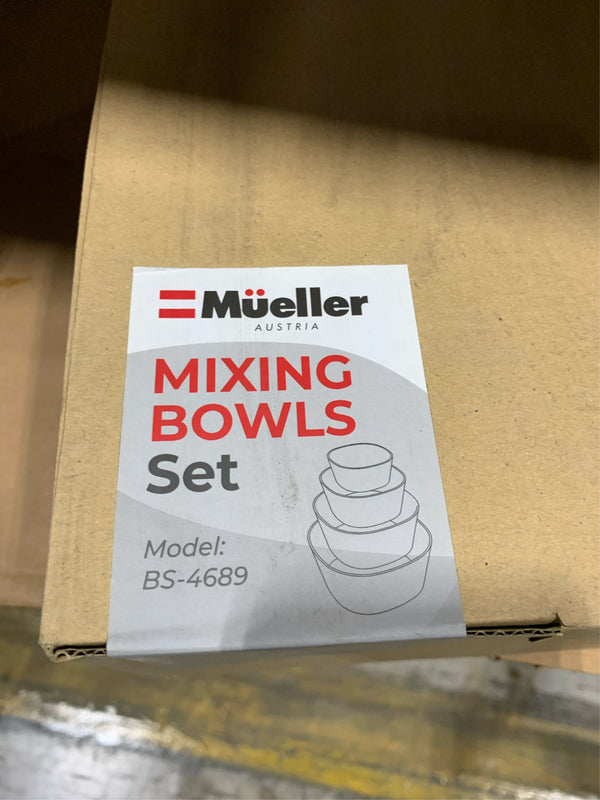 Mueller Mixing Bowls, 4-Piece Nesting Bowls Set, Food Prep Bowls, European Made, Microwave and Dishwasher Safe Mixing Bowl Set -J15-0668