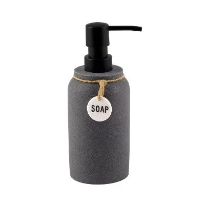 2pc Eton Lotion Pump Set Dark Gray - Allure Home Creations: Resin & Plastic, Hand Wash, 12.68oz Capacity - F12 - 293