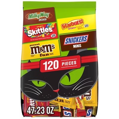 Mars - M&M's, Snickers, Skittles, Starburst & Milky Way Halloween Chocolate Candy Variety Bag Bulk - 47.23oz/120ct (Qty: 1) - C5