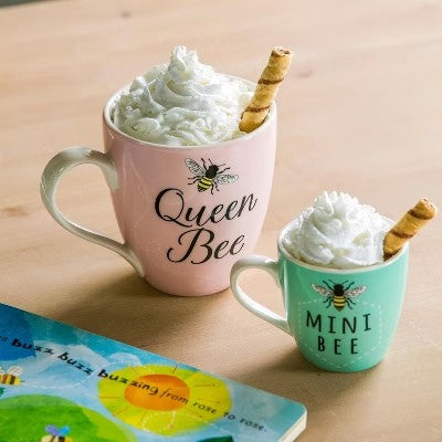 Evergreen Beautiful Queen Bee Mini Bee Mommy and Me Cup Gift Set - 6 x 4 x 4 Inches - G10 - 174