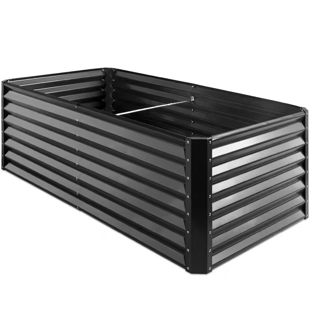 6 ft. x 3 ft. x 2 ft. Gray Outdoor Steel Raised Garden Bed Planter Box for Vegetables, Flowers, Herbs 277