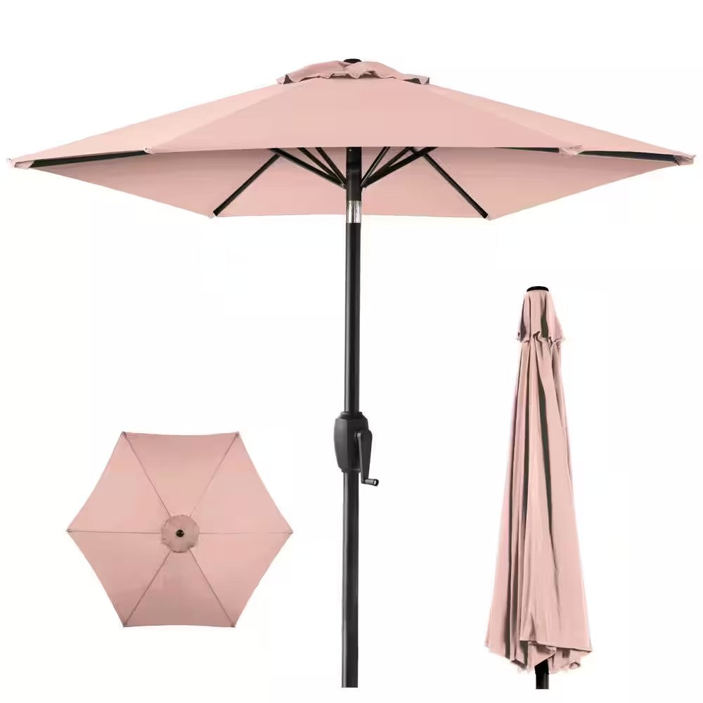 Rose Quartz 7.5 ft. Outdoor Market Patio Umbrella with Crank and Tilt - 262