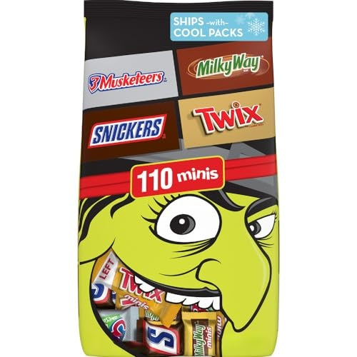 Mars - Twix, Snickers, Milky Way, 3 Musketeers Bulk Halloween Candy Variety Bag - 30.63oz/110ct (Qty: 2) - B78