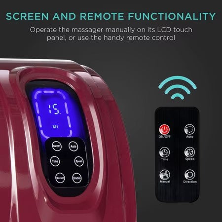 Best Choice Products Therapeutic Kneading & Rolling Shiatsu Foot Massager w/ High Intensity Rollers, Remote - Burgundy -K2-0364