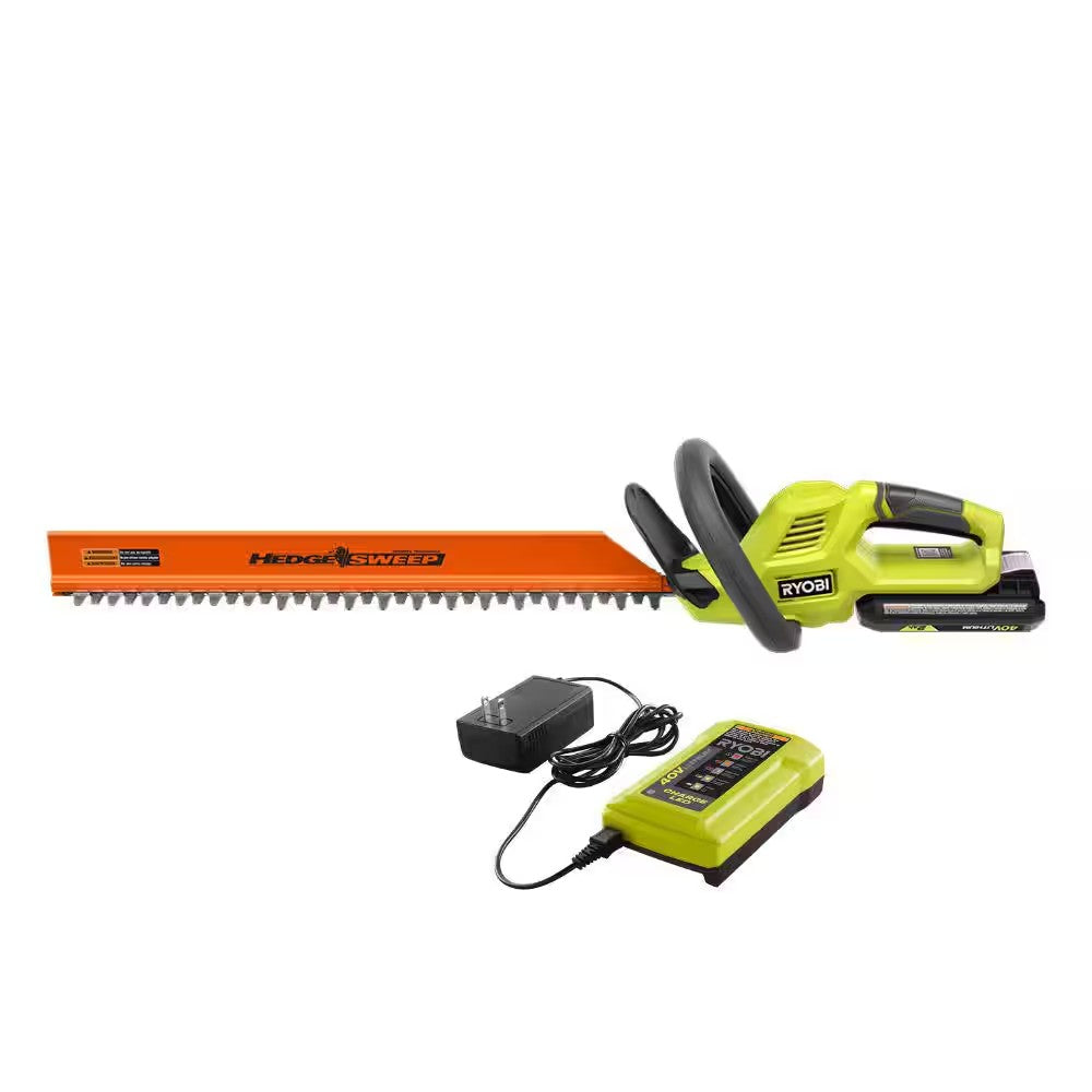 40V 24 in. Cordless Battery Hedge Trimmer with 2.0 Ah Battery and Charger L410 - Tested and Working