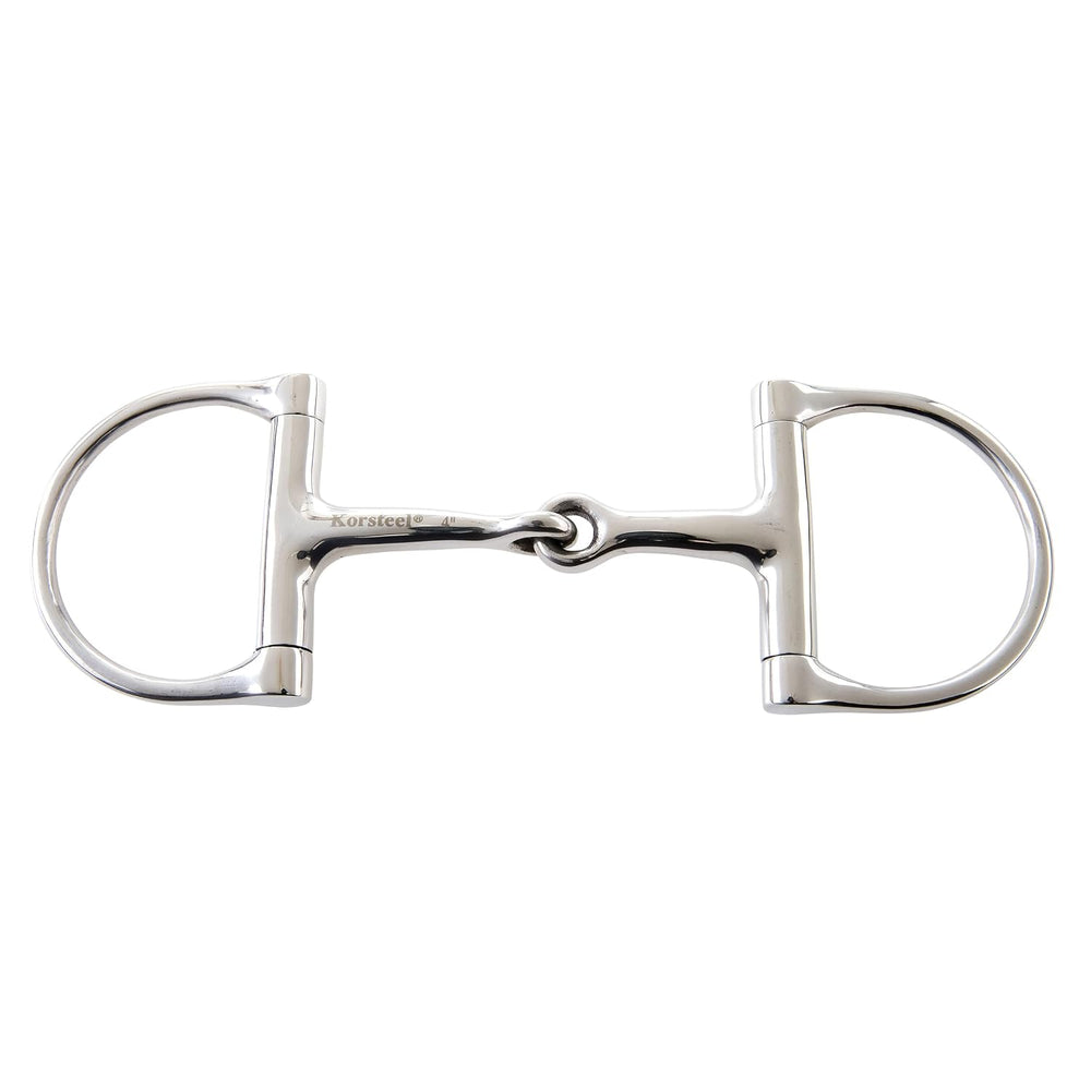 Korsteel Stainless Steel Jointed Dee Ring Snaffle Bit, 4" - K11 - 591