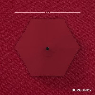 Best Choice Products 7.5ft Heavy-Duty Outdoor Market Patio Umbrella w/ Push Button Tilt, Easy Crank - Merlot - L7 - 462