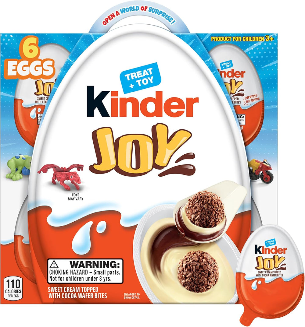 Kinder Joy Eggs, 8 Count, Treat Plus Toy, Sweet Creams and Chocolatey Wafers, Individually Wrapped, 4.2 oz - C74