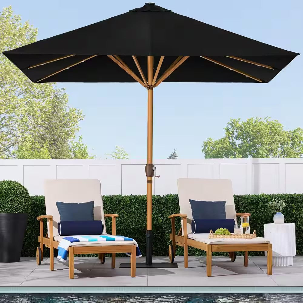 9 ft. Steel Market Patio Umbrella in Black -F5-2001