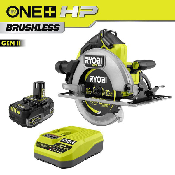 ONE+ HP 18V Brushless Cordless 7-1/4 in. Circular Saw Kit with 4 Ah EDGE Battery and Charger 517