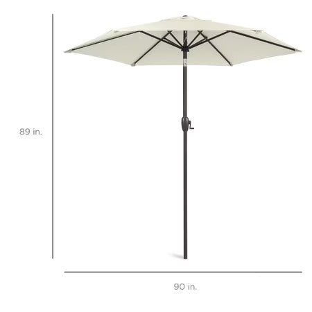 Best Choice Products 7.5ft Heavy-Duty Outdoor Market Patio Umbrella w/ Push Button Tilt, Easy Crank - Ivory - J8 - 1919