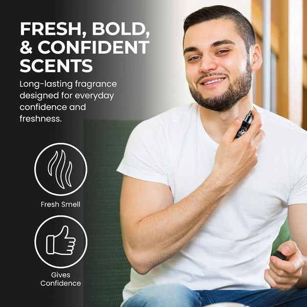 Beverly Hills Polo Club EDT Pen Spray Collection - Set of 4 Men's Fragrance Gift Set - Active, Sexy, Blaze and Blue Scent - Long-Lasting, Travel-Friendly Cologne for Men (10ml Each) -F6-0046