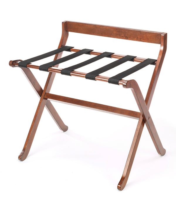 Whitmor Luggage Racks Mahogany - Mahogany & Black Folding Luggage Rack -G13-0236