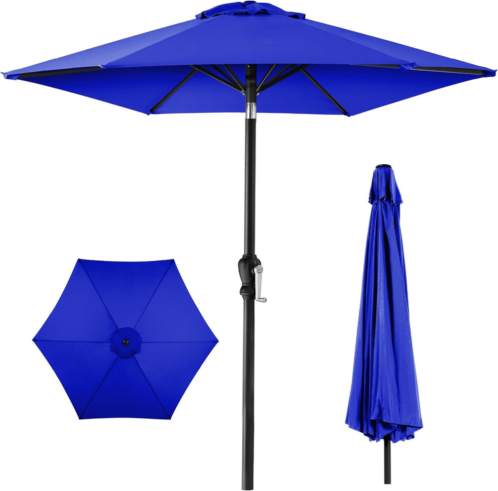10ft Outdoor Steel Polyester Market Patio Umbrella w/Crank, Easy Push Button, Tilt, Table Compatible - 669