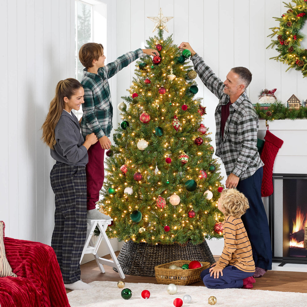 12ft Pre-Lit Hinged Douglas Full Fir Artificial Christmas Tree Holiday Decoration w/ 2050 Lights 1231