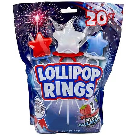 Flix Red White Blue Lollipops - 7.05 oz - QTY 4 - B65