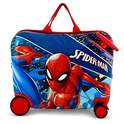 Marvel Kids' Spider-Man Hardside Carry On Ride-On Suitcase 308