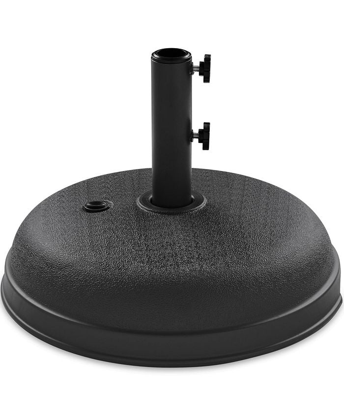 Best Choice Products Fillable Plastic Patio Umbrella Base Stand, Pole Holder w/ Adjustment Knob, Round Dome - Black -E5-1971