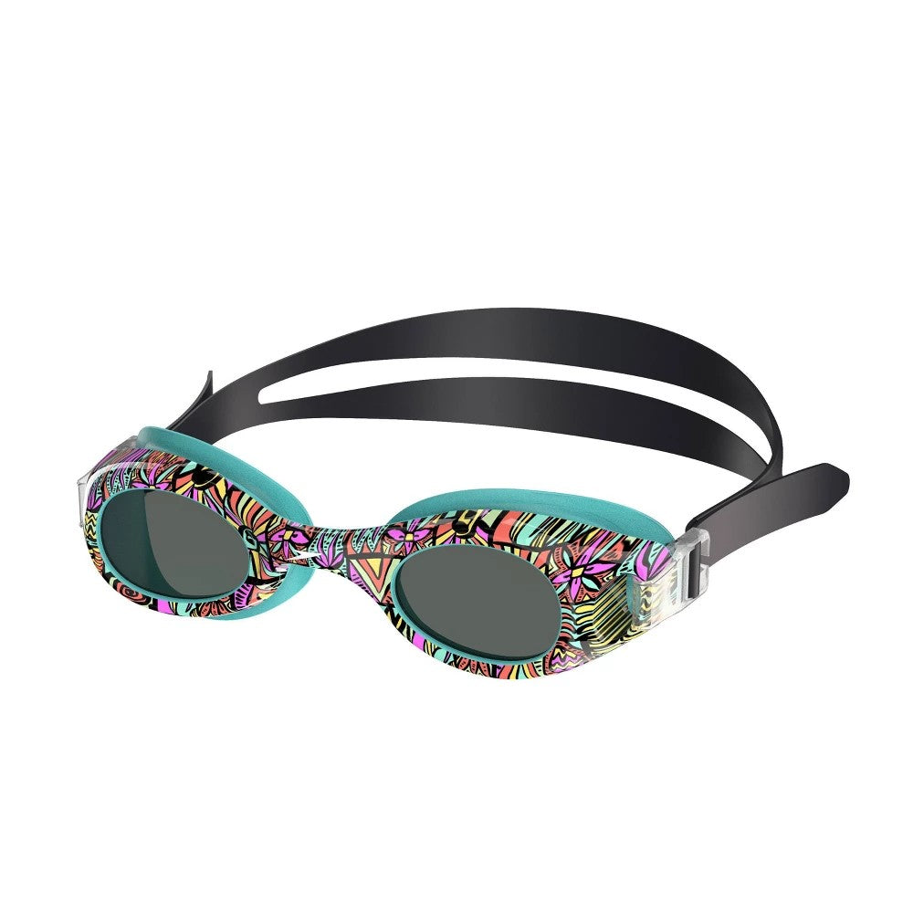 Speedo Kids' Glide Print Swim Goggles - Black Multi: Ages 3-6, Anti-Fog, Adjustable Strap 1196