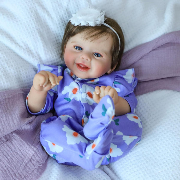 SCOM Realistic Reborn Baby Dolls, 20 Inch Real Baby Feeling Realistic-Newborn Dolls Adorable Smiling Real Life Baby Dolls with Gift Box for Kids Age 3 1313