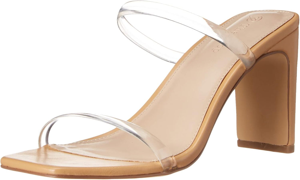 The Drop Women's Avery Square Toe Two Strap High Heeled Sandal size 10 - K221