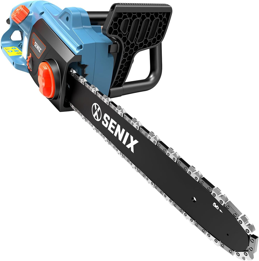 SENIX Electric Chainsaw, 18" Corded Chainsaw,15 Amp Chain Saw for Wood Cutting, Tree Trimming, Garden Tool for Pruning, Branch Cutting, Yard, Fathers Day Gift for Men,Gardener, CSE15-M 1557