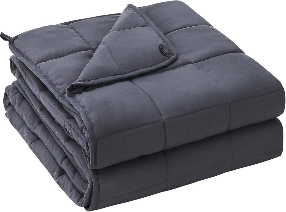 yescool Weighted Blanket for Adults (20 lbs, 60  x 80 , Grey) Cooling Heavy Blanket for Sleeping Perfect for 190-210 lbs, Queen Size Breathable Blanket with Premium Glass Bead, Machine Washable 1270