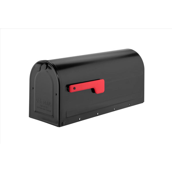 Architectural Mailboxes MB1 Contemporary Galvanized Steel Post Mount Black Mailbox And Post 1917