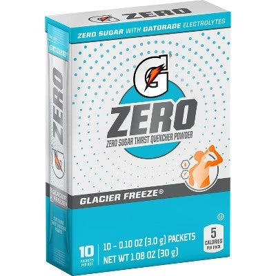 Gatorade GZERO Glacier Freeze Sports Drink Mix - 1.08oz pack of 10 - 640