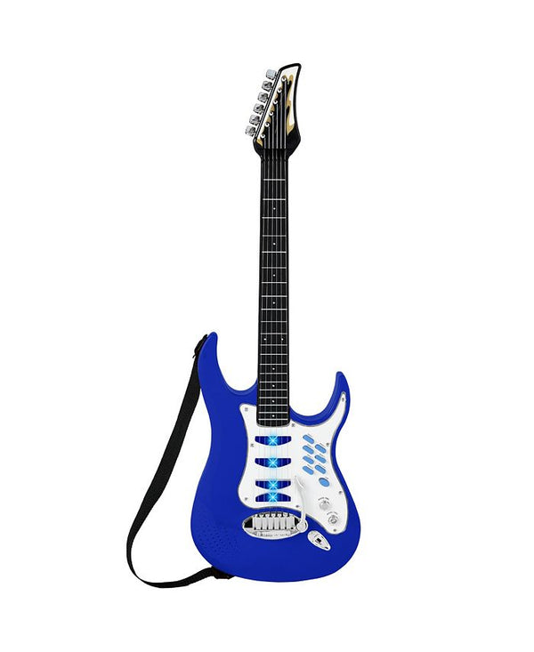 Best Choice Products Kids Electric Musical Guitar Toy Play Set w/ 6 Demo Songs, Whammy Bar, Microphone, Amp, AUX - Blue - NO SIZE -F1-1624
