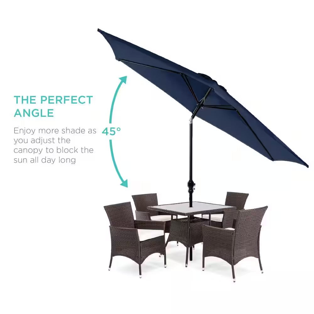 Best Choice Products 10 ft. Market Tilt Patio Umbrella in Navy Blue -L7-1557