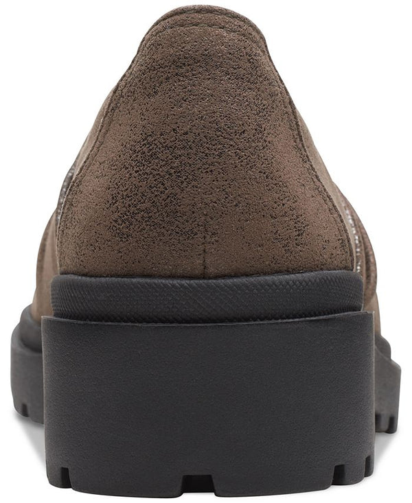 Clarks Women's Calla Style Ruched Slip-On Flats - Brown - 9.5W - B5 - 1378