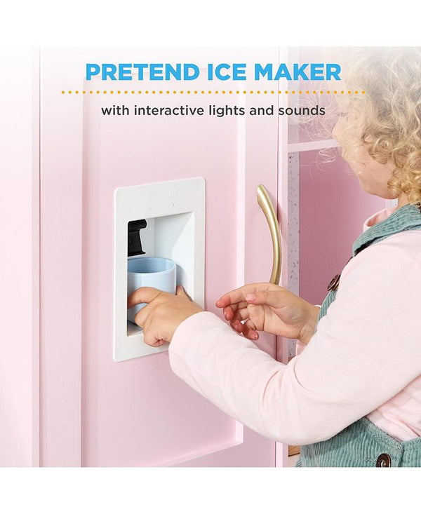 Best Choice Products Pretend Play Corner Kitchen, Interactive Wooden Kids Set w/ Lights & Sounds - Pink - NO SIZE - D9 - 1468