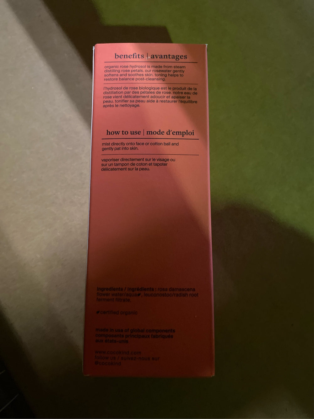 cocokind Rosewater Facial Toner - 4oz - K10 - 178