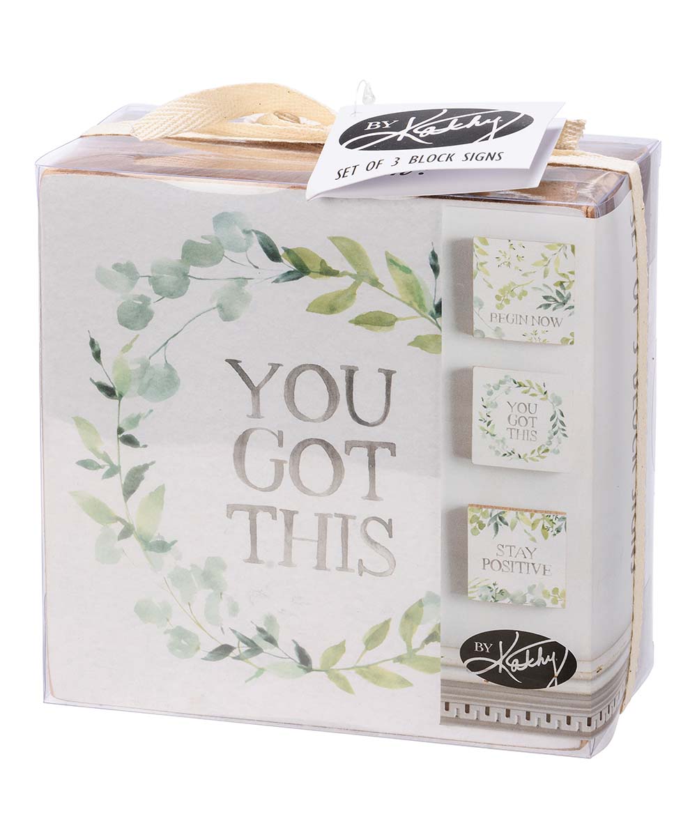 White & Green 'You Got This' Box Sign - Set of Three - F13 - 1184