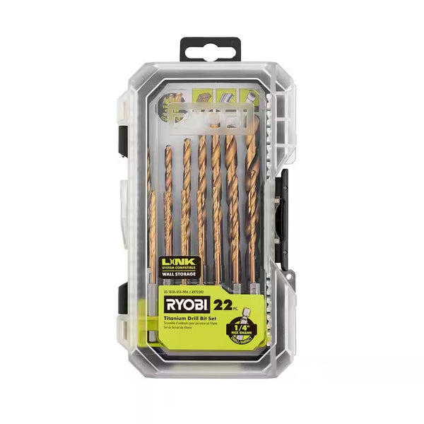 RYOBI Titanium Drill Bit Set (22-Piece) - 1058