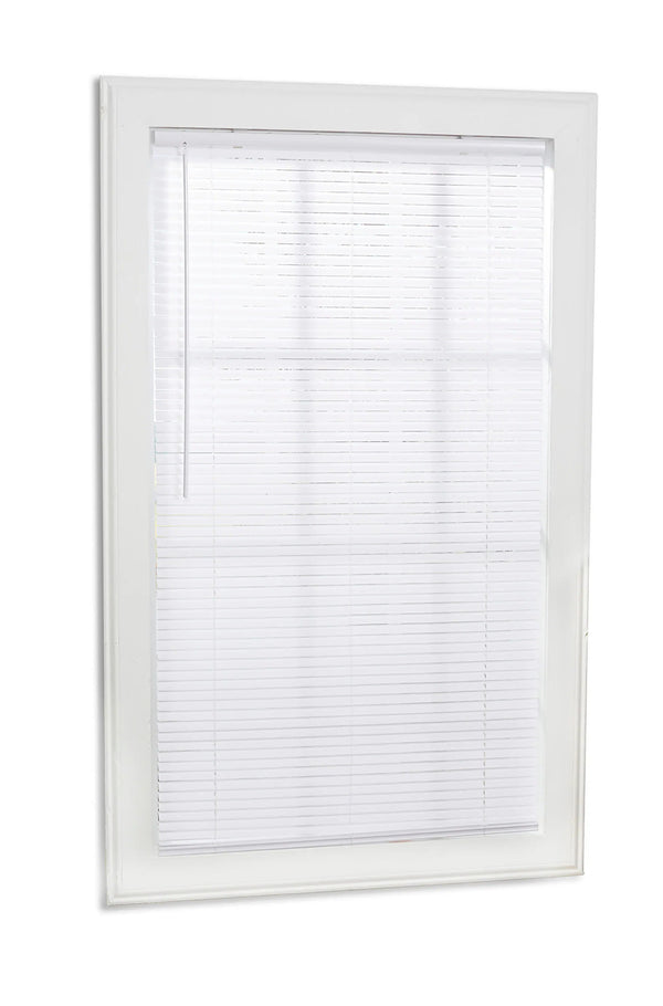 Project Source Light Filtering 1-in Slat Width 46-in x 64-in Cordless White Vinyl Light Filtering Mini-blinds 902
