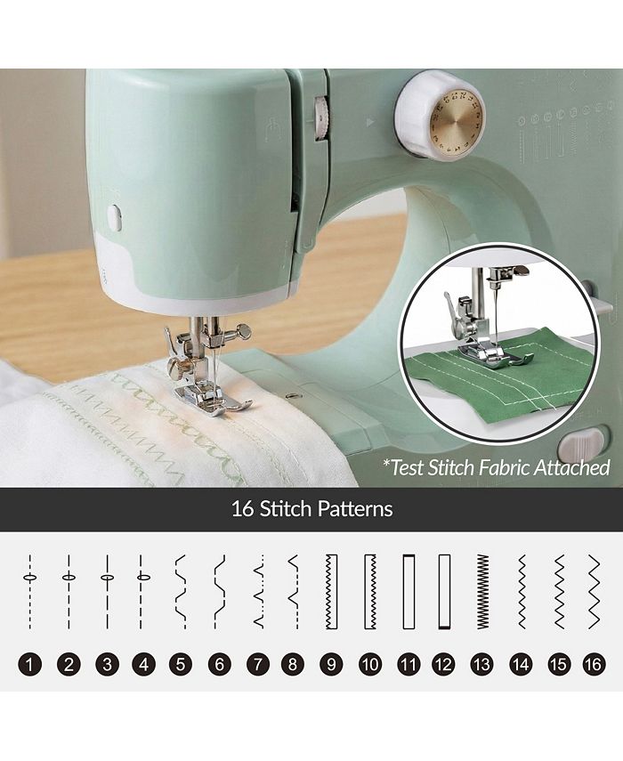 Best Choice Products 55-Piece Sewing Machine Kit for Beginners, w/ 16 Stitch Patterns, Double Stitching - Brown -J2-0361