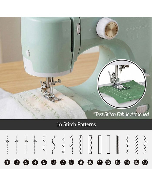Best Choice Products 55-Piece Sewing Machine Kit for Beginners, w/ 16 Stitch Patterns, Double Stitching - Brown -J2-0361