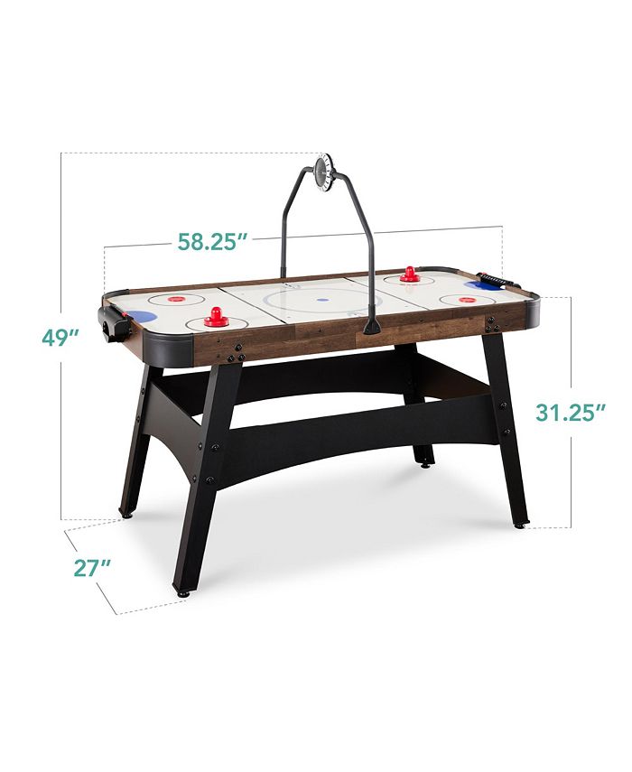 Best Choice Products 54in MDF Air Hockey Game Table w/ LED Lights, Scoreboard, Powerful Motor - Brown - No Size - H6 - 1