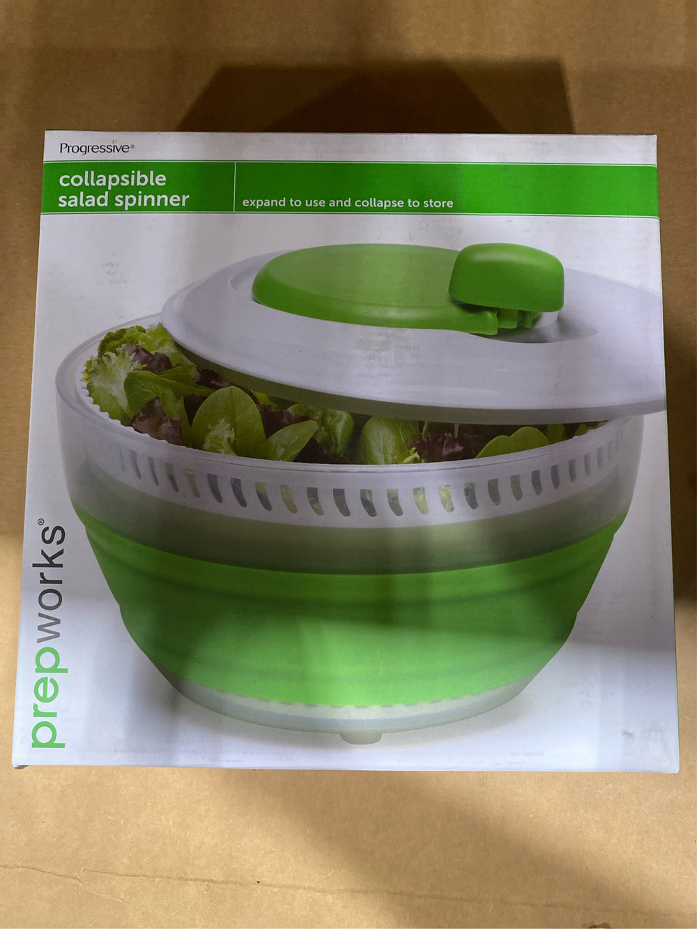 Progressive Prepworks Green/White Plastic Collapsible Salid Spinner 3 quite - L5 - 1516