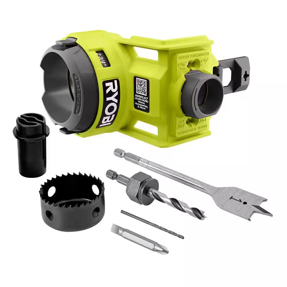 RYOBI Wood Door Lock Installation Kit with Wood Hole Saw, Spade Bit, Pilot Bit, and Double Ended Screw Driving Bit 882