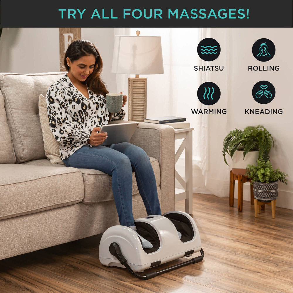 Best Choice Products Foot Massager Machine Therapeutic Reflexology Massager w/ High-Intensity Rollers - Pearl White - G1 - 1942