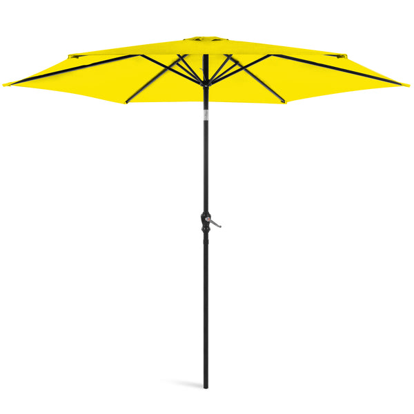 10ft Outdoor Steel Market Patio Umbrella W/ Crank Tilt Push Button 6 Ribs - Yellow 1213
