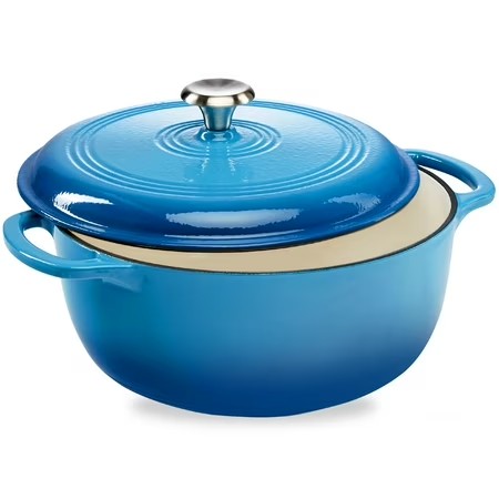 Best Choice Products 7.5 Quart Enamel Cast-Iron Dutch Oven, Heavy-Duty Cookware w/ Dual Handles, Lid - Blue - G1 - 1940