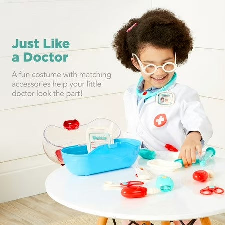 Best Choice Products Pretend Play Doctor Kit, Boys & Girls Doctor Outfit w/ 18 Accessories, Coat, Hat, Carrying Case - J3 - 396