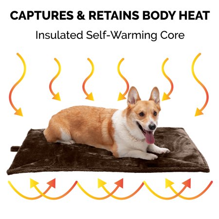 FurHaven Pet Products ThermaNAP  Faux Fur Self-Warming Pet Bed Mat - Espresso, Large -L13-0613